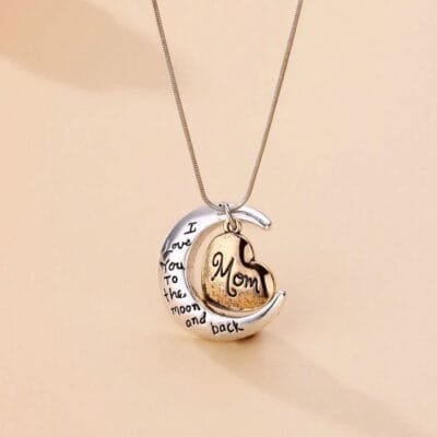 Pendant Necklace- Heart & Moon- Mother's Day Gifts