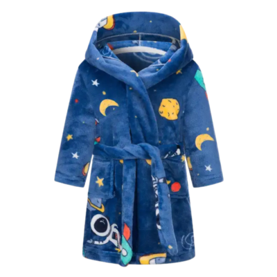 Plush Hooded Robe- Space