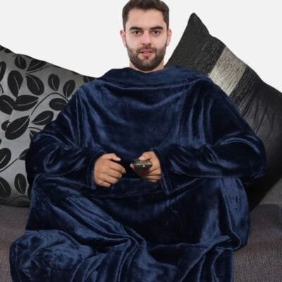 Wearable Lounge Blanket With Sleeves