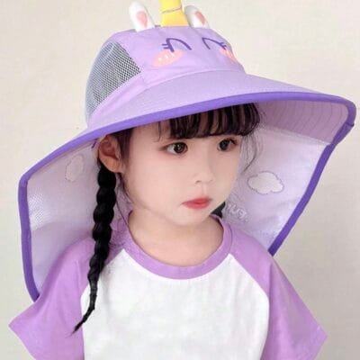 Sun Hat- Purple Unicorn