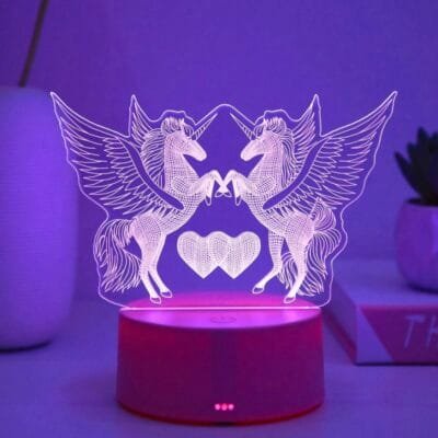 3D Nightlight- Double Unicorn