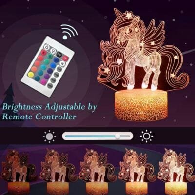 3D Nightlight- Starry Unicorn w/ Remote