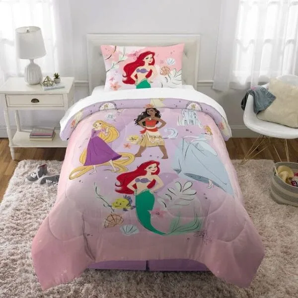 Kids Comforter Set, 2PC Reversible, Twin/Full- Disney Princess