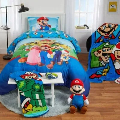 Kids Comforter Set, 2PC Reversible, Twin/Full- Super Mario Bros.