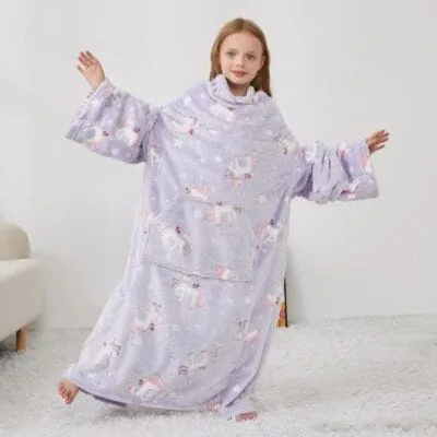 Wearable Lounge Blanket For Kids- Unicorn & Stars