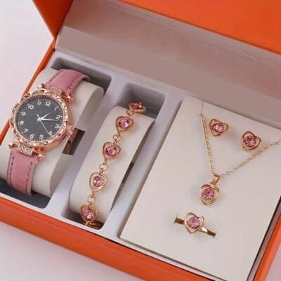 Watch Set- 5PC Pink Dust