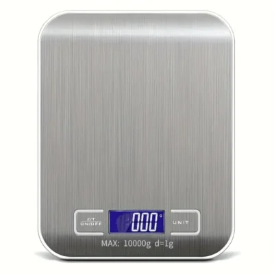 Kitchen Scale- Compact, Digital, Stainless Steel- Silver