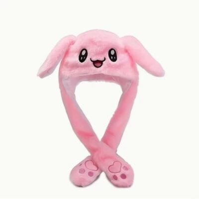 Fuzzy Movable Hats- Pink Rabbit