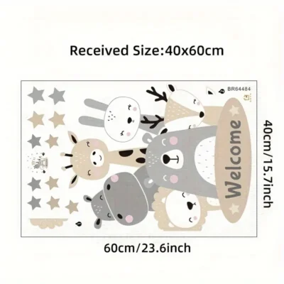 Decal: Nursery- Cute Animals & Stars Welcome