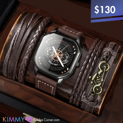 Watch Set- 5PC Quartz- Motorbike