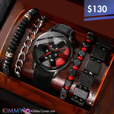 Watch Set- 5PC Quartz- Sports Rim