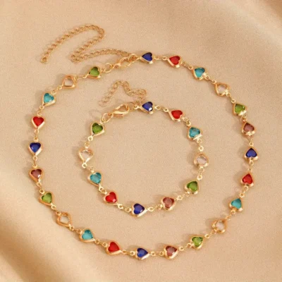 Hearts Necklace + Bracelet Combo