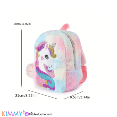 Fluffy Unicorn Mini Backpack- Pink Tie Dye
