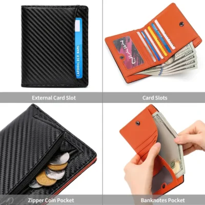 Wallet - RFID- Slim Black (Notes and Coin Pocket)