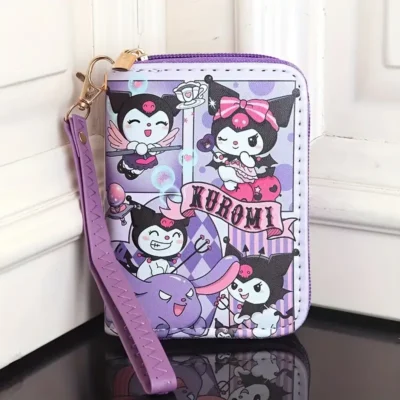Sanrio Hello Kitty - Kuromi Print Compact Wallet with Wrist Strap