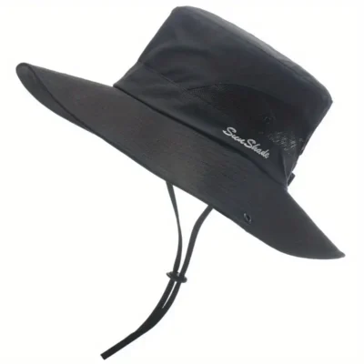 Sun Hat- Unisex Adult- Black Solid