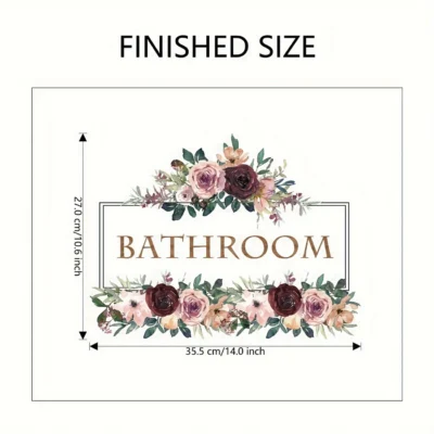 Decal: Bathroom- Floral Pink Maroon