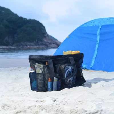 Beach Mesh Bag- Nylon, black