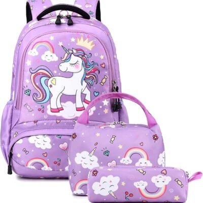 Backpack Set 16"- Purple Crown Unicorn