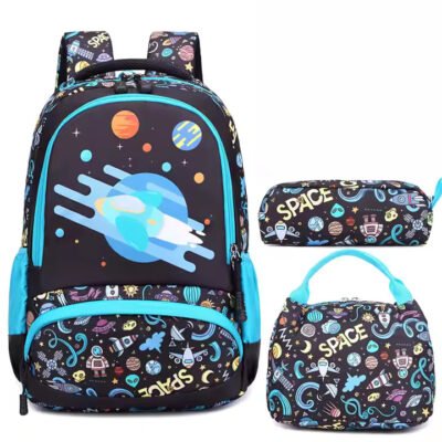 Backpack Set 16"- Sky Blue Planets