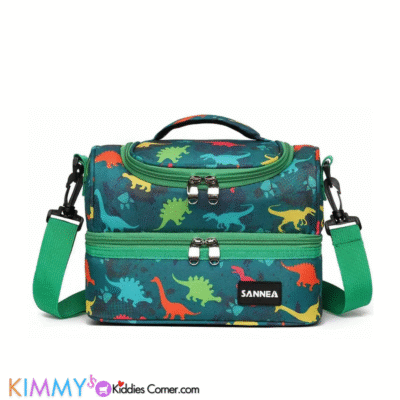 Lunch Bag- Green Dinosaur- Double Compartment