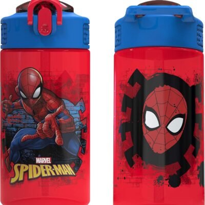 Zak! Leak Proof Kids Straw Water Bottle 16oz- Spiderman