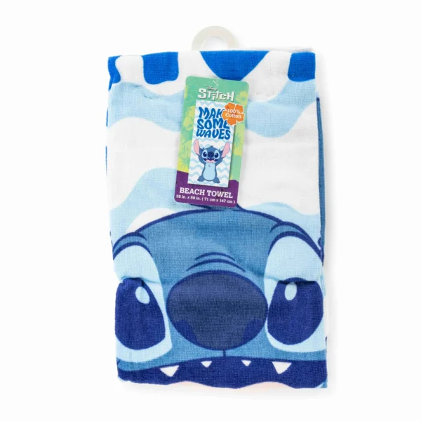 Arlis Stitch Beach Towel – 70 X 140 Cm, 100% Polyester, Kids Size, Licensed Disney Merchandise