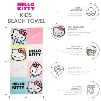 Kids Beach Towel- Hello Kitty