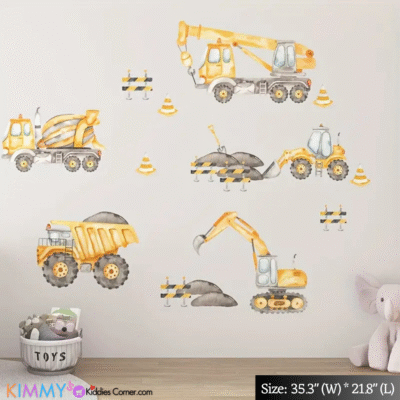 Decal: Nursery- Construction Vehicles