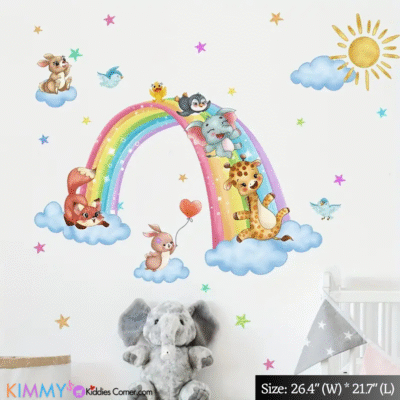 Decal: Nursery- Animal Rainbow