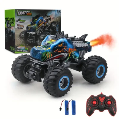 RC Dinosaur Monster Truck- Spray, Rechargable