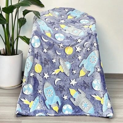 Glow In The Dark Blanket- Rockets