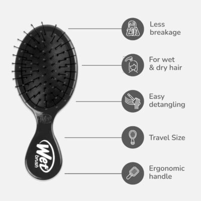 Wet Brush Mini- Travel Size Detangler Brush- Black