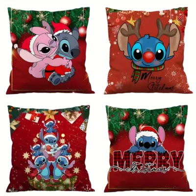 Pillow Covers- 4PC Set-Stitch and Angel Christmas -18x18"