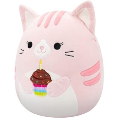 Squishmallows Original 14'' Laura Holding Birthday Cupcake