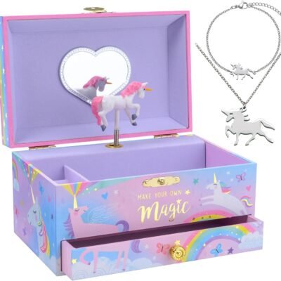 Musical Jewellery Box- Unicorn Set w/ Necklace & Bracelet
