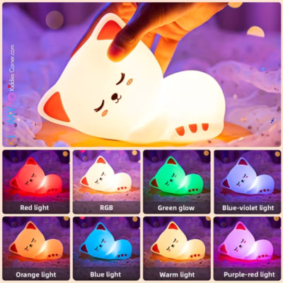 Soft Silicone Cat Nightlight- RGB