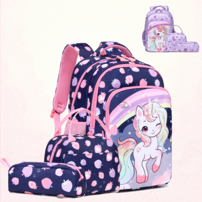 Backpack Set 16"- Strawberry Unicorn
