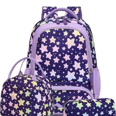 Backpack Set 16"- Purple Starz