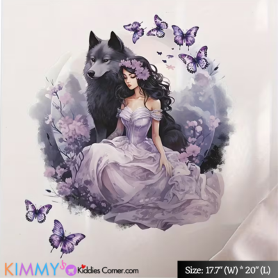 Decal: Nursery- Girl with Wolf